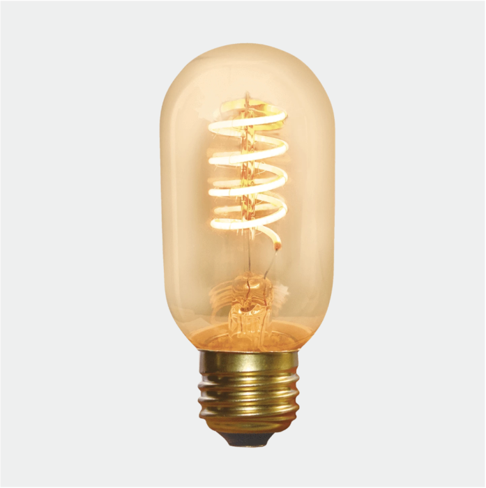 Industville - Vintage LED Spiral Edison Bulb - 5W E27 Tube T45 - Amber