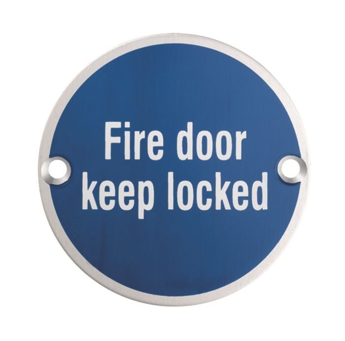 Eurospec 'Fire Door Keep Locked' Door Sign 