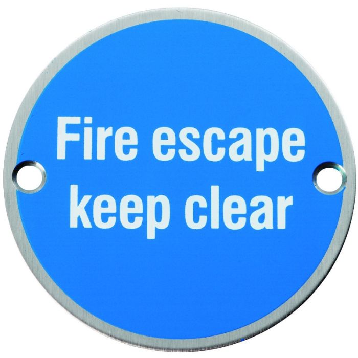 Eurospec 'Fire Escape Keep Clear' Door Sign