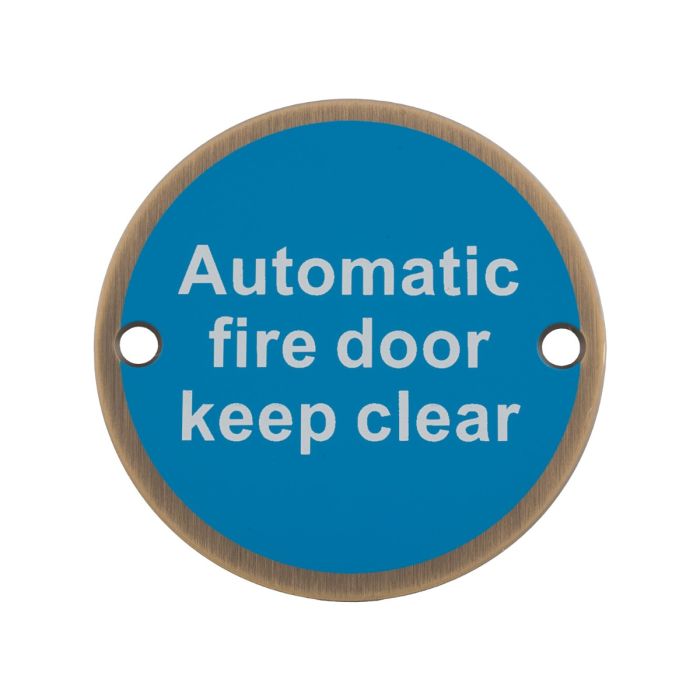 Eurospec 'Automatic Fire Door Keep Clear' Door Sign