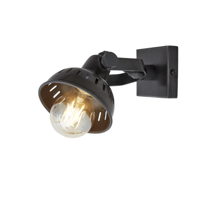 Industville - Single Swivel Spotlight Wall/Ceiling Light - Pewter