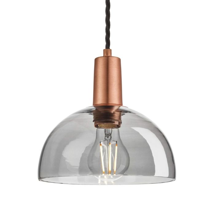 Industville Sleek Tinted Glass Dome Pendant