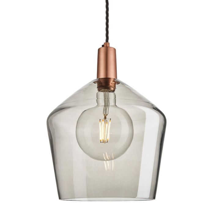 Industville 10 Inch Sleek Tinted Glass Schoolhouse Pendant