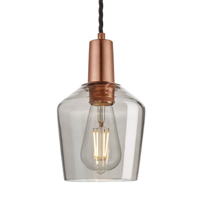 Industville 5.5 Inch Sleek Tinted Glass Schoolhouse Pendant