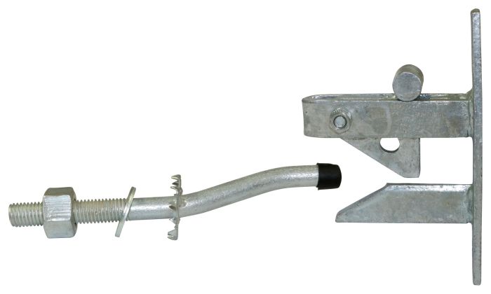 Timco - Self-locking Gate Catch and Cranked Striker - Galvanised - 150mm