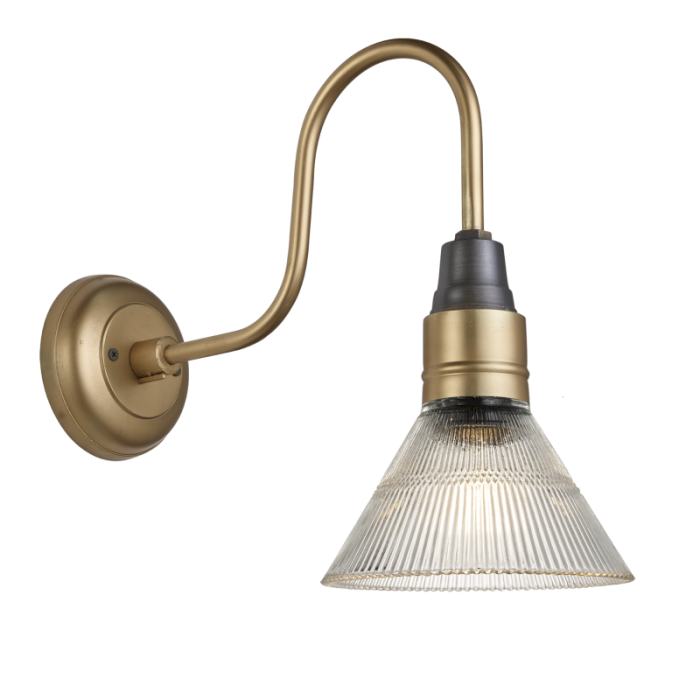 Industville Swan Neck Glass Funnel Wall Light