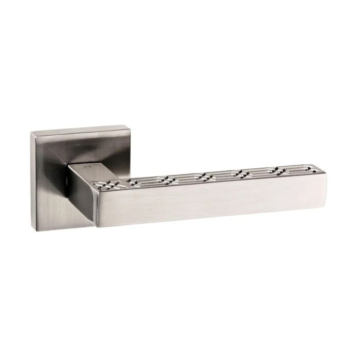Atlantic Hardware - Senza Pari Pizzoni Door Handle on Rose - Satin Nickel - Pair