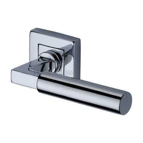 M.Marcus Heritage Brass Bauhaus Door Handle on Square Rose - Pair