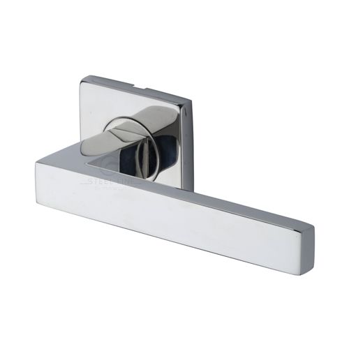M.Marcus - Latitude Door Handle on Square Rose - Polished Stainless Steel - Pair