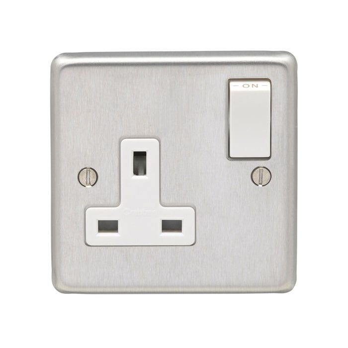Eurolite - Stainless 1 Gang Socket - Satin Stainless Steel