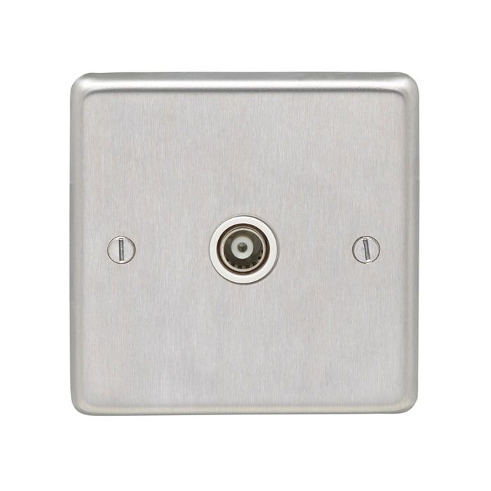Eurolite - Stainless TV Socket - Satin Stainless Steel