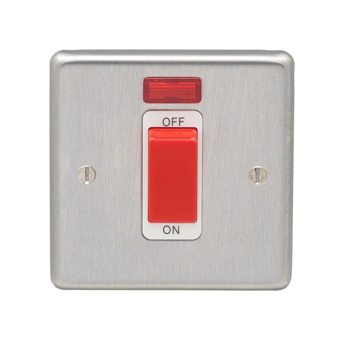 Eurolite - Stainless 45Amp Switch with Neon Indicator - Satin Stainless Steel