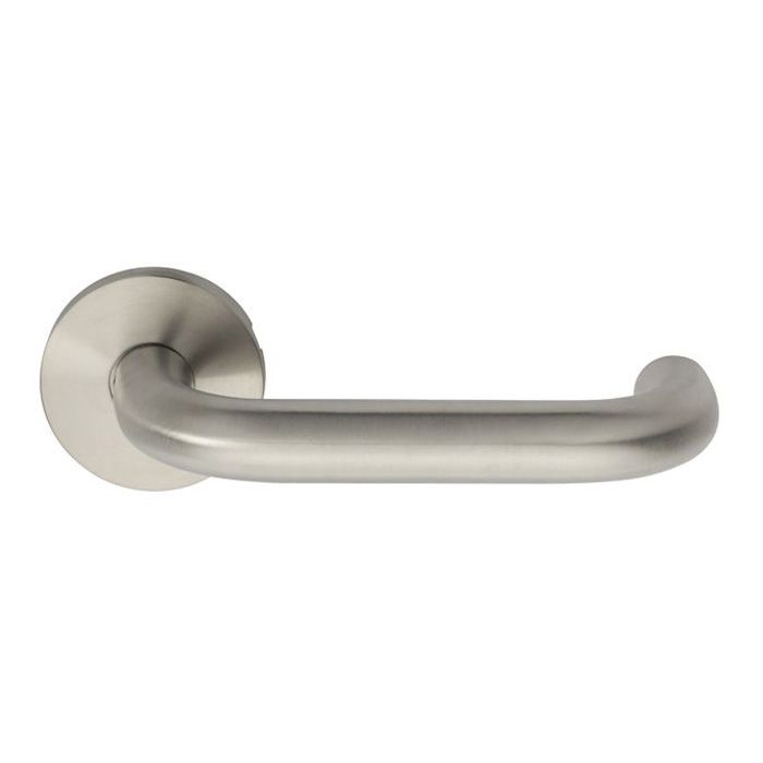 Eurospec - Grade 304 Safety DDA Door Handle on Rose - Satin Stainless Steel - Pair