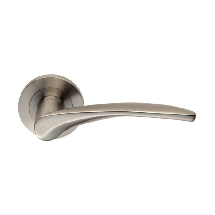 Eurospec - Tirolo Door Handle on Rose - Satin Stainless Steel - Pair