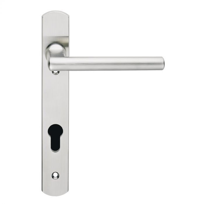 Eurospec - Narrow Designer Multipoint Door Handle - Satin Stainless Steel - Pair