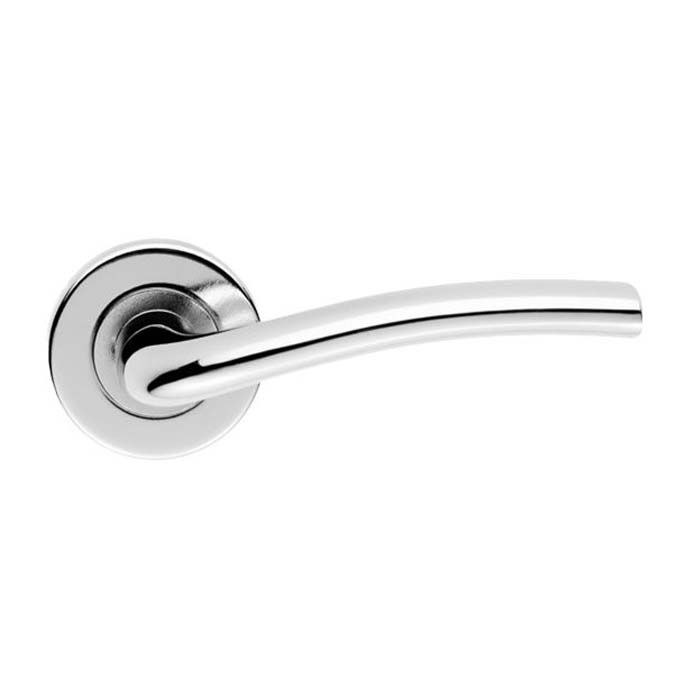Serozzetta - Cuatro Door Handle on Rose - Polished Chrome - Pair