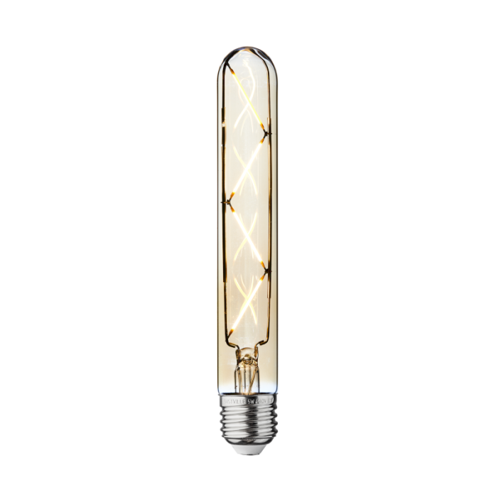 Industville - Vintage LED Spiral Edison Bulb - 5W E27 Cylinder T30 - Amber