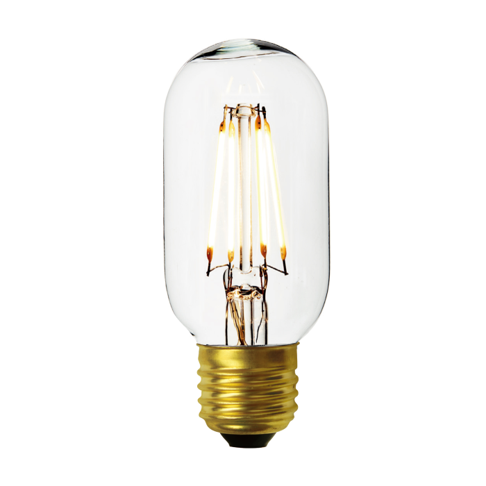 Industville - Vintage LED Edison Bulb Old Filament Lamp - 7W E27 Tube T45 - Clear