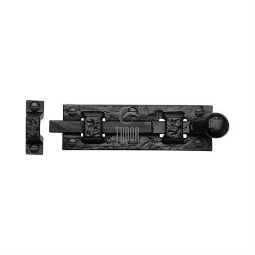 M.Marcus Tudor Black Iron Straight Door Bolt with Knob