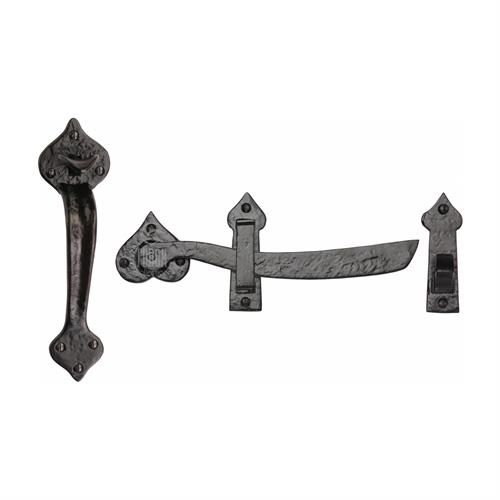 M.Marcus - Tudor Curved Gate Latch - Black Antique