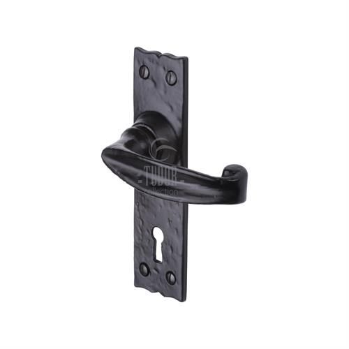 M.Marcus Tudor Wellington Door Handle on Backplate - Pair