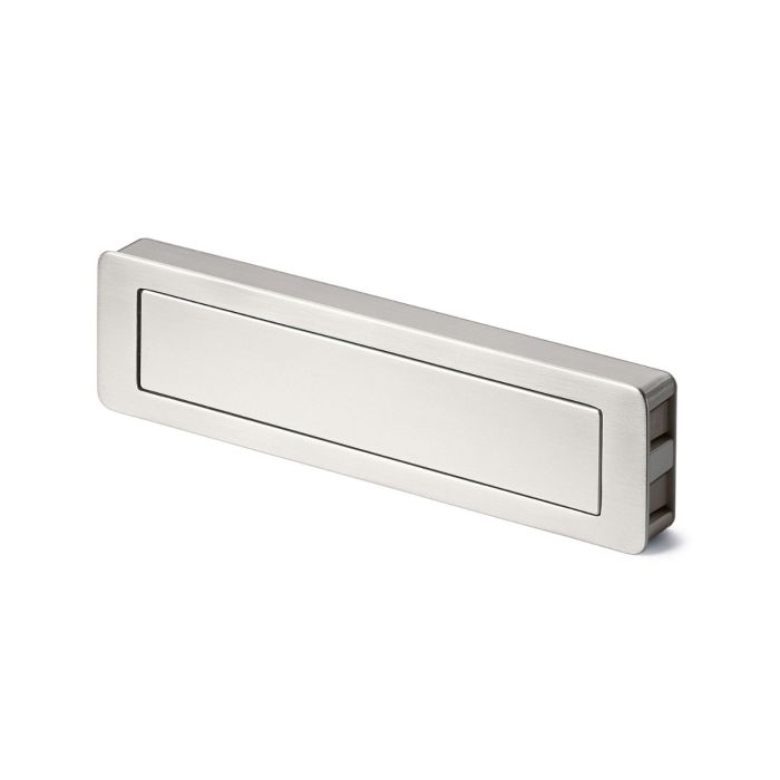 Hettich - Touch In Rectangular Flush Pull - Brushed Stainless Steel - Centres 172mm