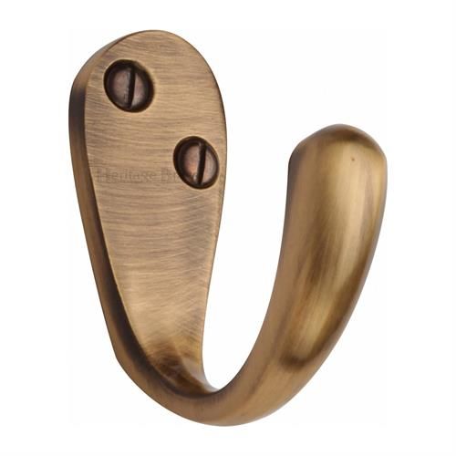 M.Marcus Heritage Brass Curved Single Robe Hook