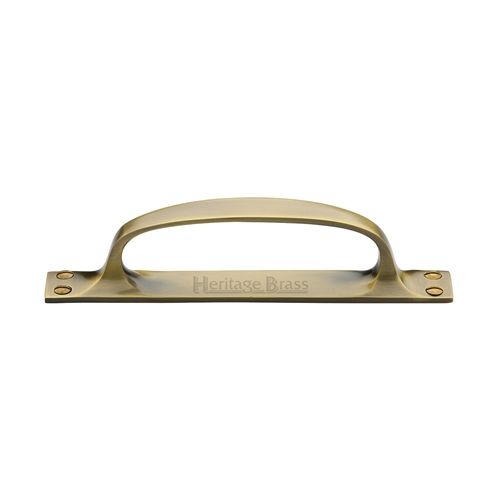 M.Marcus Heritage Brass Offset Door Pull Handle on Backplate