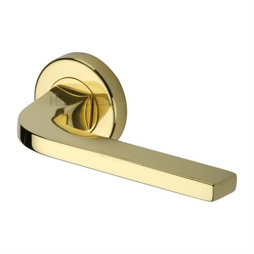 M.Marcus Heritage Brass Bellagio Door Handle on Round Rose - Pair