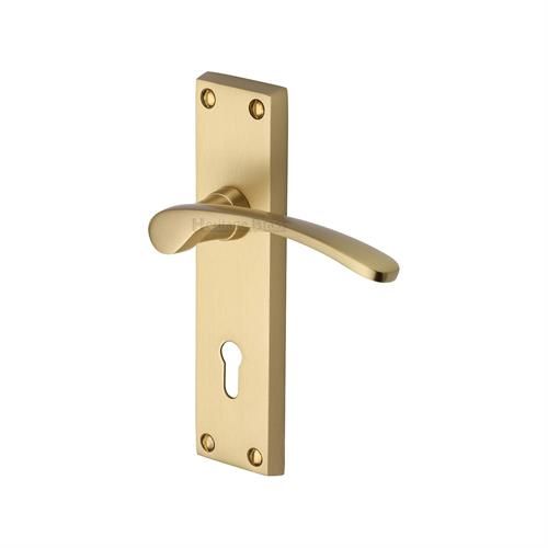 M.Marcus Heritage Brass Sophia Door Handle on Backplate - Pair