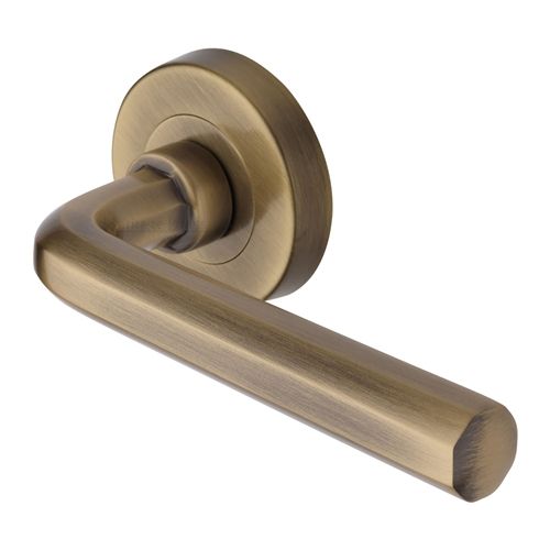 M.Marcus Heritage Brass Octave Door Handle on Round Rose - Pair
