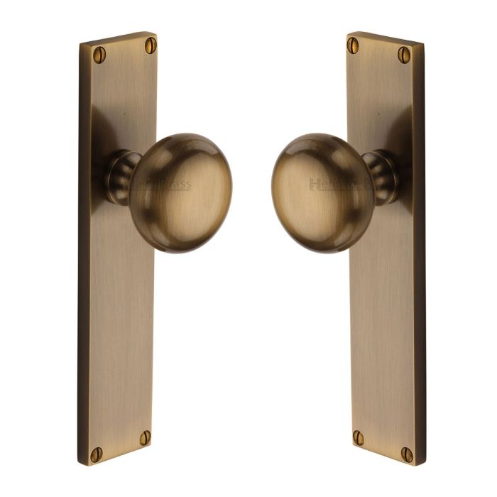M.Marcus Heritage Brass Victoria Mortice Knob on Plate - Pair