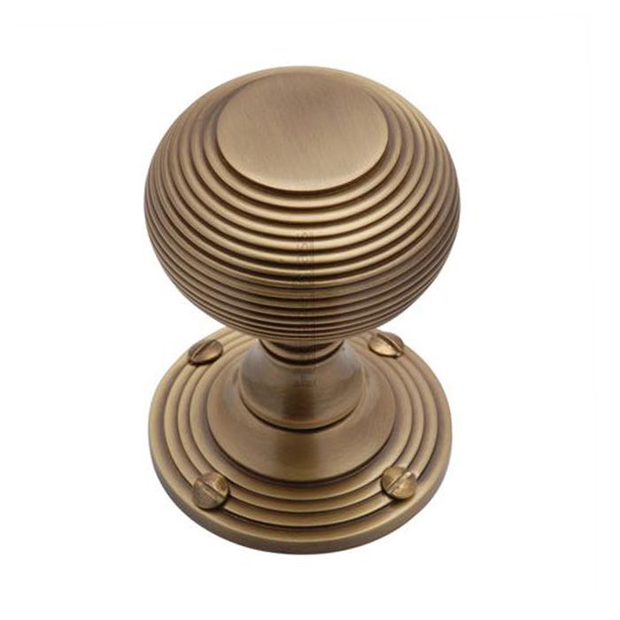 M.Marcus Heritage Brass Reeded Mortice Door Knob - Pair