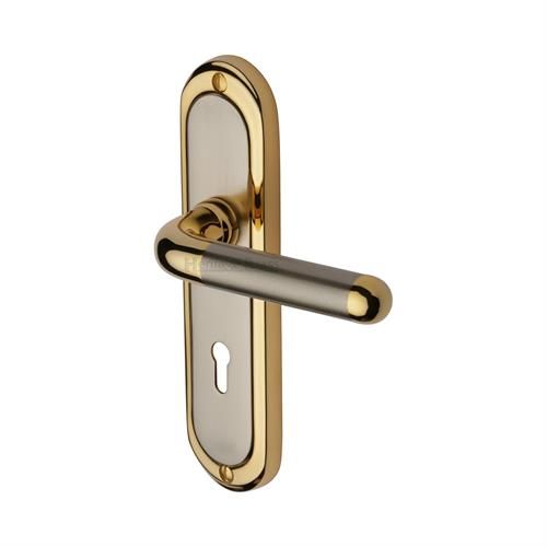 M.Marcus Heritage Brass Vienna Door Handle on Backplate - Pair