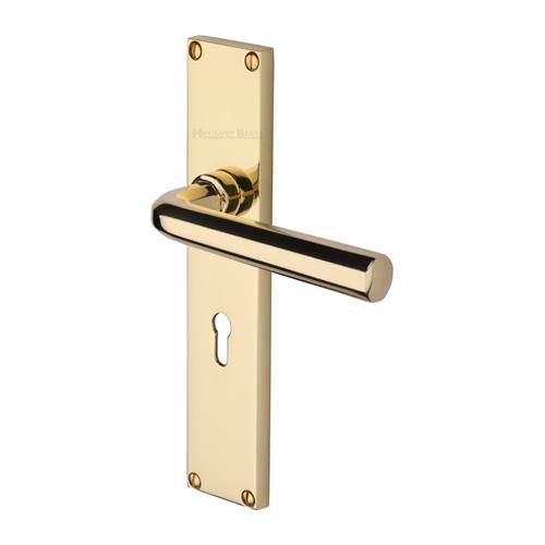 M.Marcus Heritage Brass Octave Door Handle on Backplate - Pair
