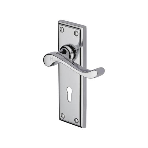 M.Marcus Heritage Brass Edwardian Door Handle on Backplate - Pair