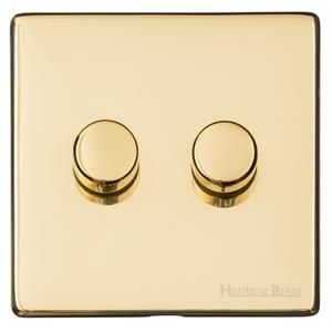 Heritage Brass Vintage Range Unlacquered Polished Brass, XUL - 2G Multi Location Secondary Dimmer