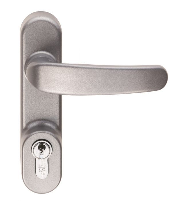 Eurospec Narrow Style (handle) External Locking Attachment C/w Cylinder - Silver