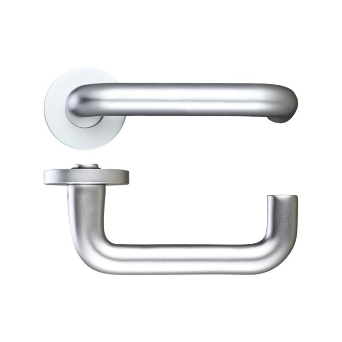 Zoo Hardware - 19mm RTD Handle on Screw-on Rose - Satin Aluminium - Pair
