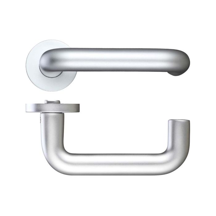 Zoo Hardware - 22mm RTD Handle on Screw-on Rose - Satin Aluminium - Pair