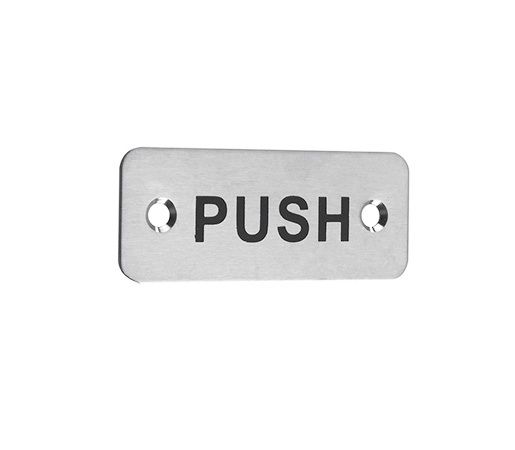 Eurospec - Rectangular Push Sign - Satin Stainless Steel