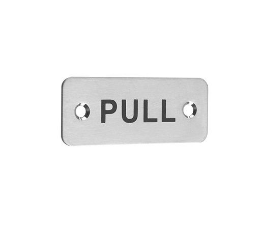 Eurospec - Rectangular Pull Sign - Satin Stainless Steel
