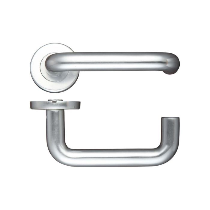 Zoo Hardware - 19mm RTD Handle on Rose - Satin Aluminium - Pair