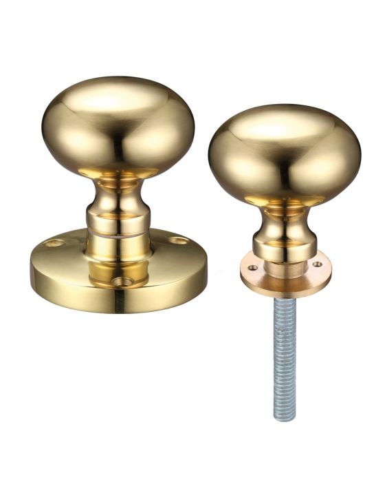 Zoo Hardware Contract Brass Mushroom Rim Door Knob - Pair