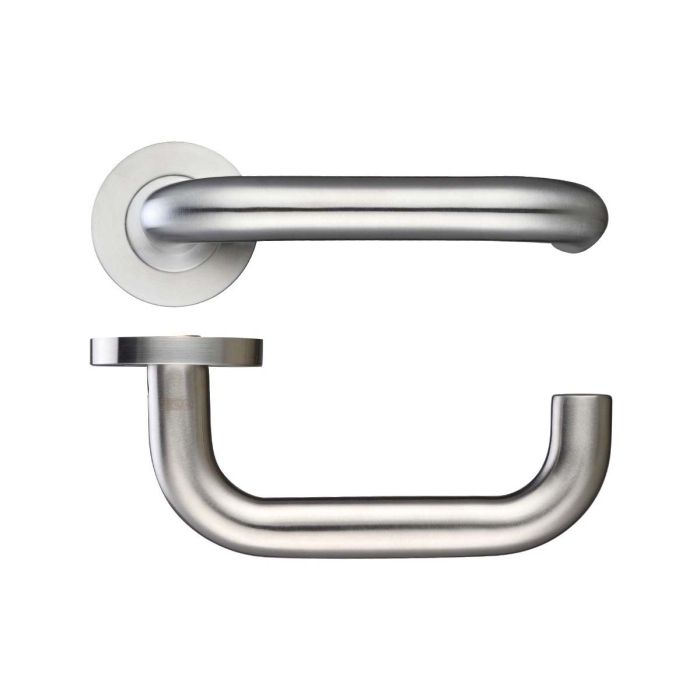 Zoo Hardware - Tubular RTD Handle on Rose - Grade 316 Satin Stainless - Pair