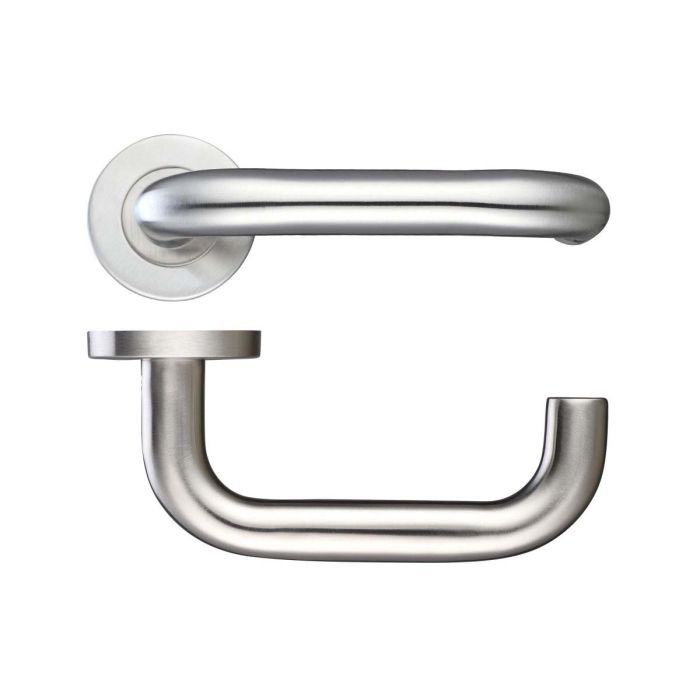 Zoo Hardware - 19mm Grade 201 RTD Handle on Push-on Rose - Satin Stainless Steel - Pair