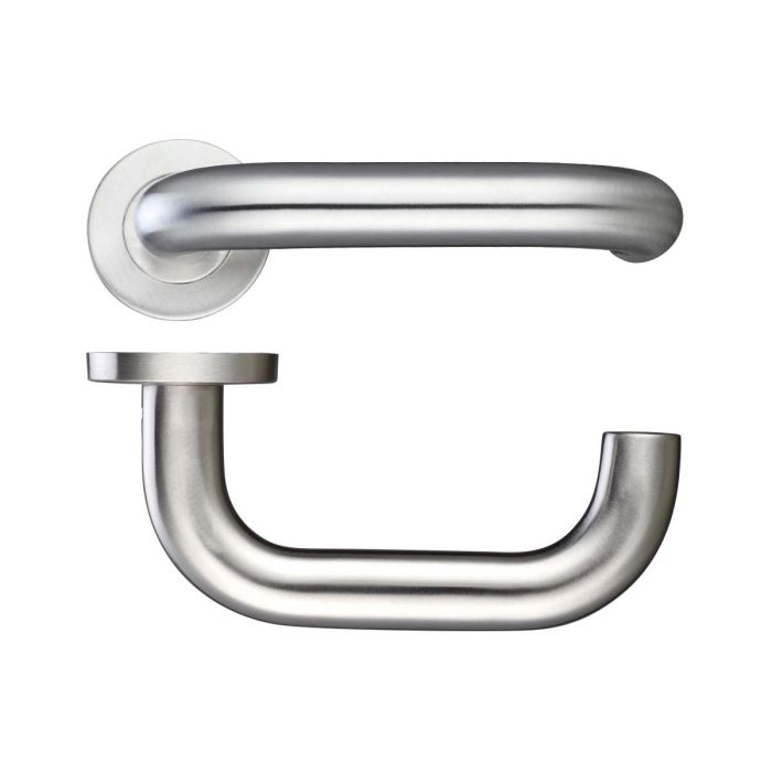 Zoo Hardware - 22mm Grade 201 RTD Handle on Push-on Rose - Satin Stainless Steel - Pair