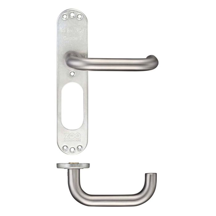 Zoo Hardware - 19mm Tubular RTD Handle on Inner Backplate - Satin Stainless Steel - Pair