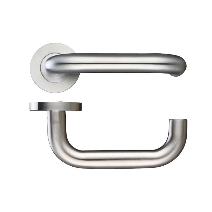 Zoo Hardware - 19mm RTD Handle on Screw-on Rose - Satin Stainless Steel - Pair