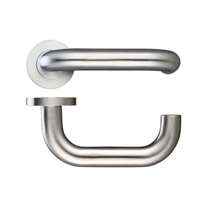 Zoo Hardware - 22mm RTD Handle on Screw-on Rose - Satin Stainless Steel - Pair